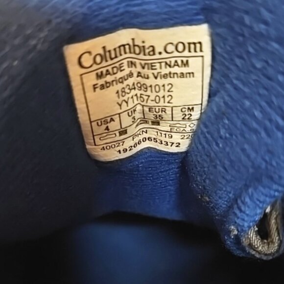 Columbia Kids Plateau Waterproof Hiking Shoes - Size 4 Blue Yellow Sneakers - Picture 10 of 10